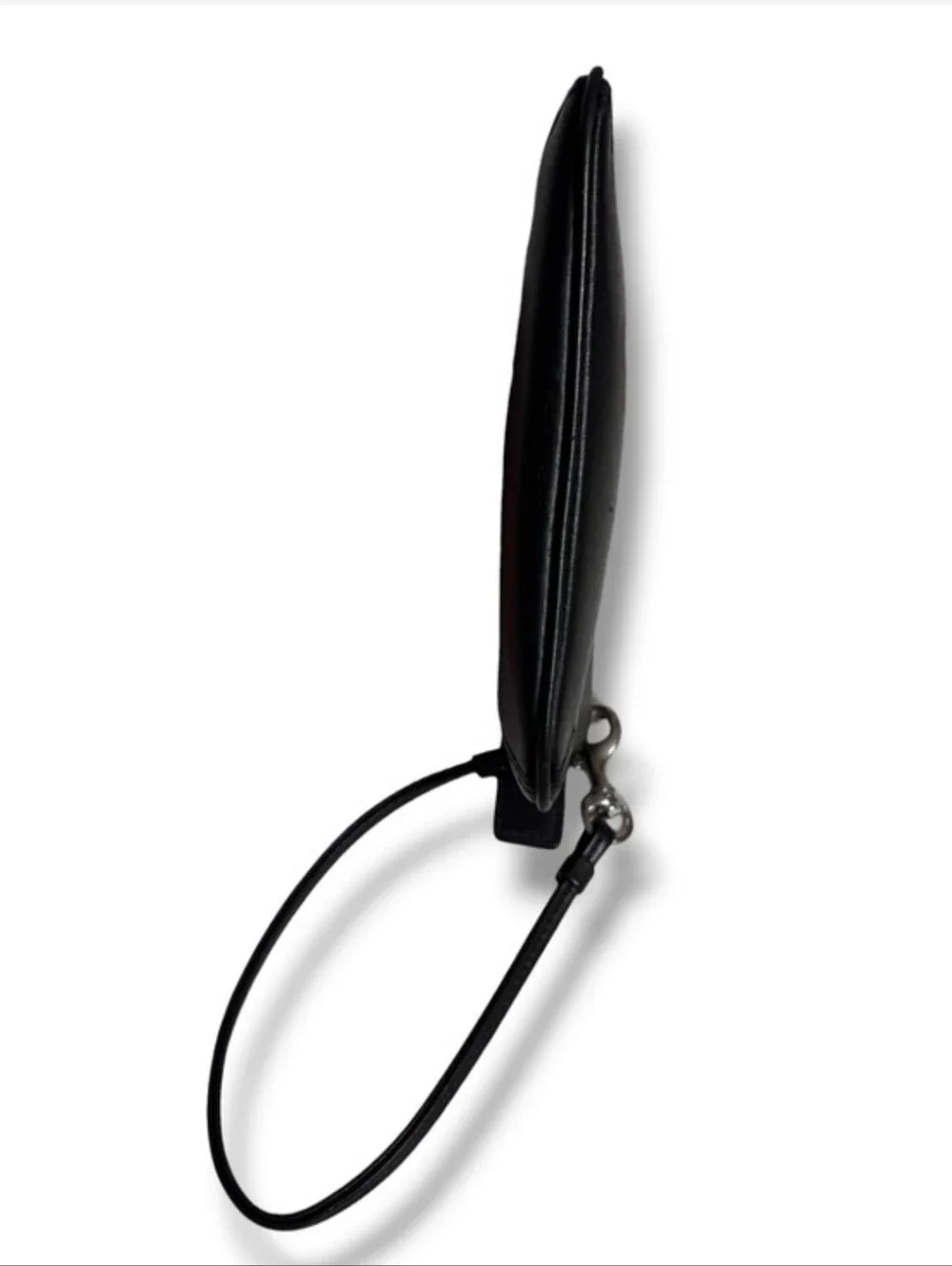 COACH Black Leather Zip Top Wristlet VINTAGE